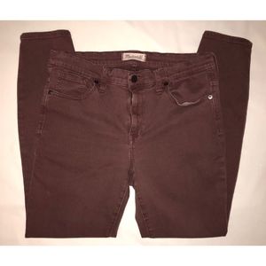 Madewell Maroon High Riser Skinny Jeans Size 31